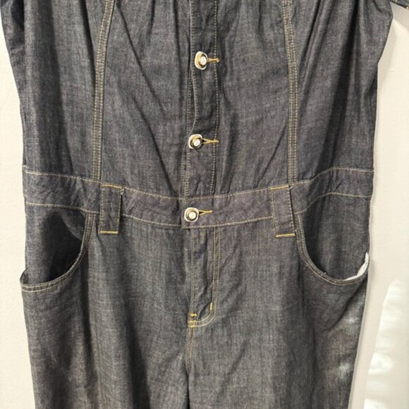 Baby Phat Womens Denim Jumpsuit Short Sleeve 100% Cotton Capri Length 18 Y2K - Picture 5 of 16